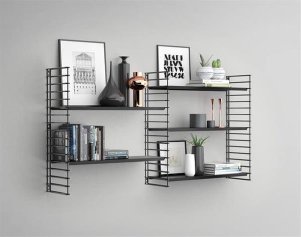 Grote foto tomado wandrek uitbreidingsset boekenrek 1 zwart rek 2 zwarte planken huis en inrichting woningdecoratie