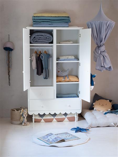 Grote foto kledingkast retro babushka white kast wit kinderen en baby complete kinderkamers