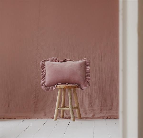 Grote foto zacht velours kussen met franje light pink light pink kinderen en baby complete kinderkamers