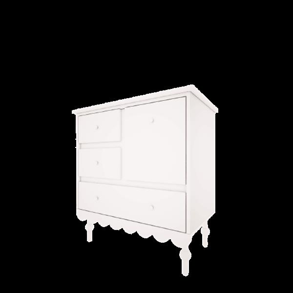Grote foto commode babushka white met leggedeelte laag wit commode white kinderen en baby complete kinderkamers