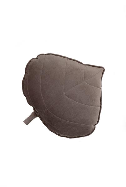 Grote foto velvet kussen leaf donker beige moi mili blad donkerbeige kinderen en baby complete kinderkamers