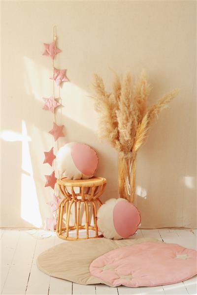 Grote foto fluwelen slinger met sterren soft pink dust sterren soft pink kinderen en baby complete kinderkamers