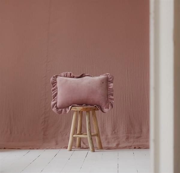 Grote foto zacht velours kussen met franje light pink light pink kinderen en baby complete kinderkamers