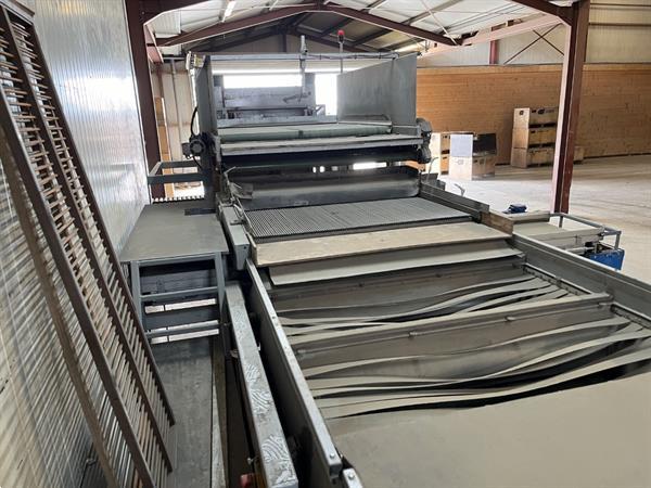 Grote foto total systems bercomex potveer 160 cm brede kistensorteerlijn voor bloembollen aardappels uien en agrarisch tuinbouw
