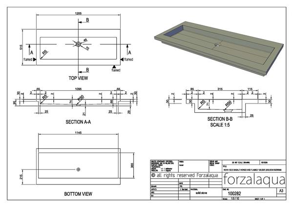 Grote foto nova wastafel graniet gezoet gebrand 120 5x51 5x9 5 cm huis en inrichting complete badkamers