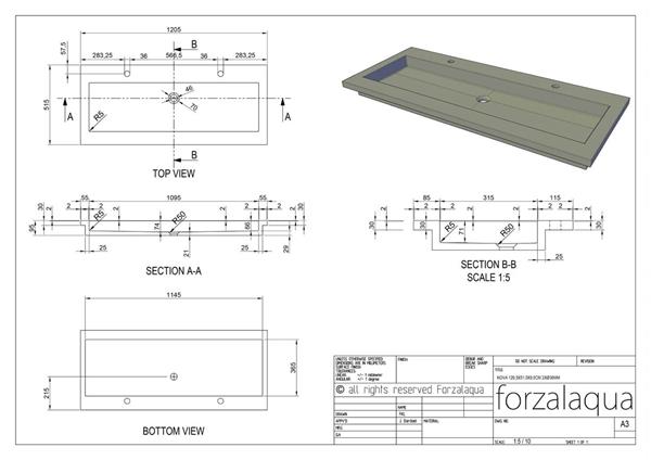 Grote foto nova wastafel graniet gezoet gebrand 120 5x51 5x9 5 cm huis en inrichting complete badkamers