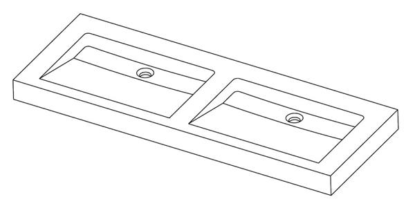 Grote foto palermo doppio wastafel 140.5x51.5x9 cm graniet gekapt antraciet huis en inrichting complete badkamers