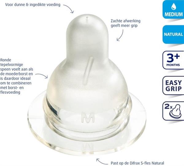 Grote foto flessenspeen natural medium 2st difrax kinderen en baby dekens en slaapzakjes