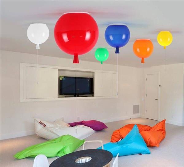 Grote foto plafondlamp ballonlamp rood groot inclusief 4w led lamp funnylights huis en inrichting overige