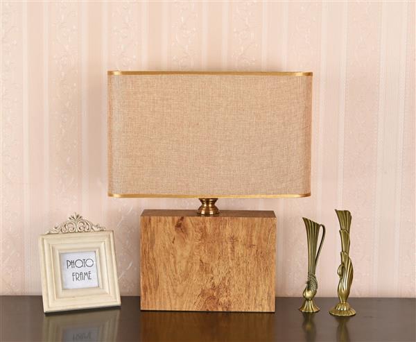 Grote foto tafellamp modern hout met beige kap 50 cm valott ayote huis en inrichting overige