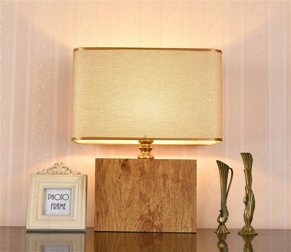Grote foto tafellamp modern hout met beige kap 50 cm valott ayote huis en inrichting overige