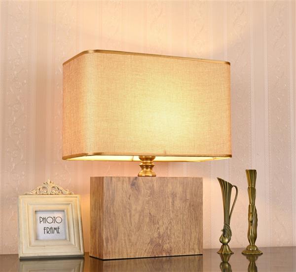 Grote foto tafellamp modern hout met beige kap 50 cm valott ayote huis en inrichting overige
