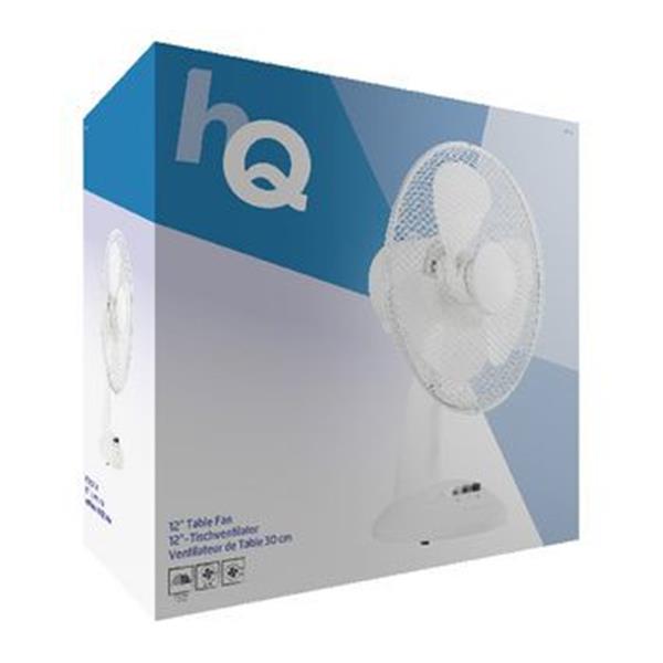 Grote foto hq tafelventilator 30 cm 35 w plastic wit verpakking beschadigd witgoed en apparatuur ventilatoren en airco