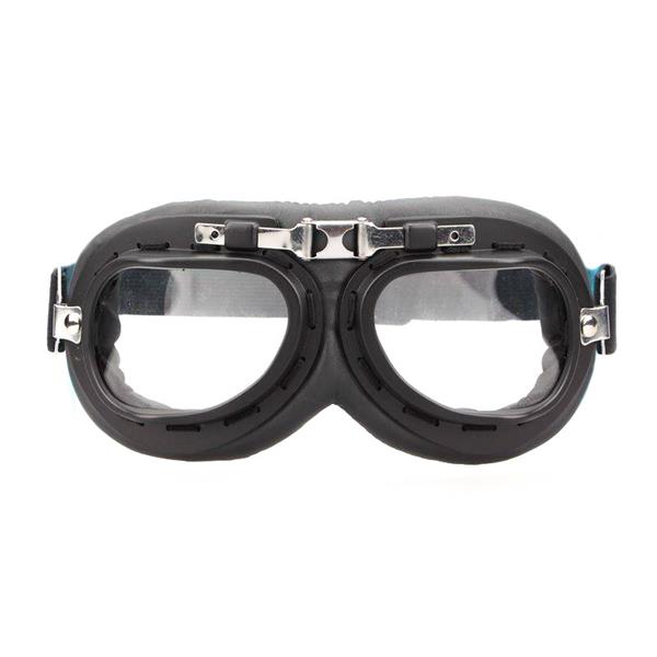 Grote foto crg zwart chrome motorbril glaskleur helder motoren kleding