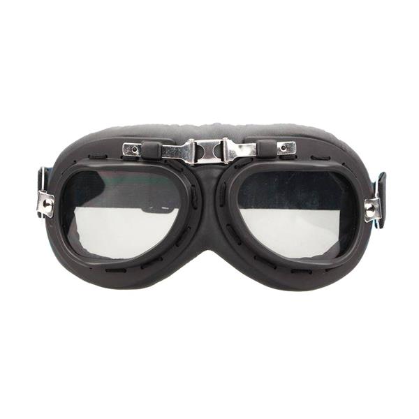 Grote foto crg zwart chrome motorbril glaskleur helder motoren kleding
