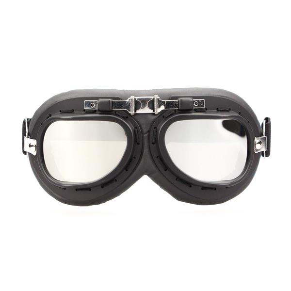 Grote foto crg zwart chrome motorbril glaskleur helder motoren kleding