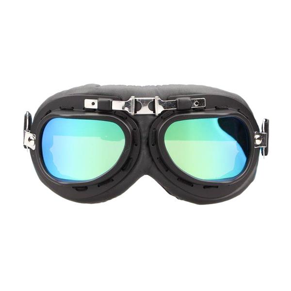 Grote foto crg zwart chrome motorbril glaskleur helder motoren kleding
