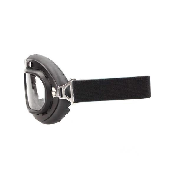 Grote foto crg zwart chrome motorbril glaskleur helder motoren kleding