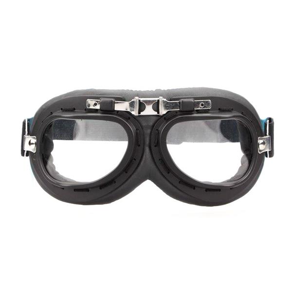 Grote foto crg zwart chrome motorbril glaskleur helder motoren kleding