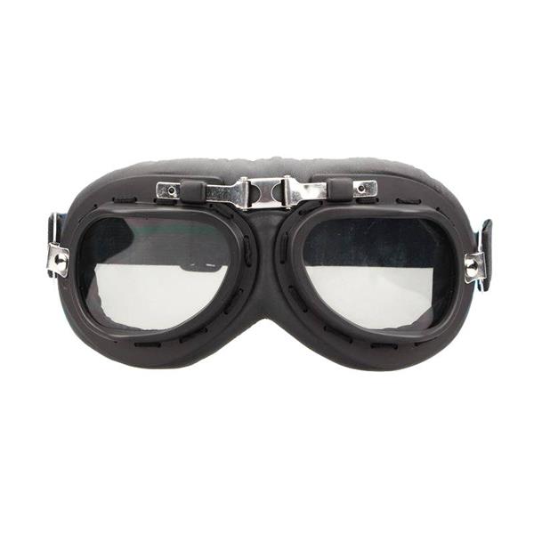 Grote foto crg zwart chrome motorbril glaskleur helder motoren kleding