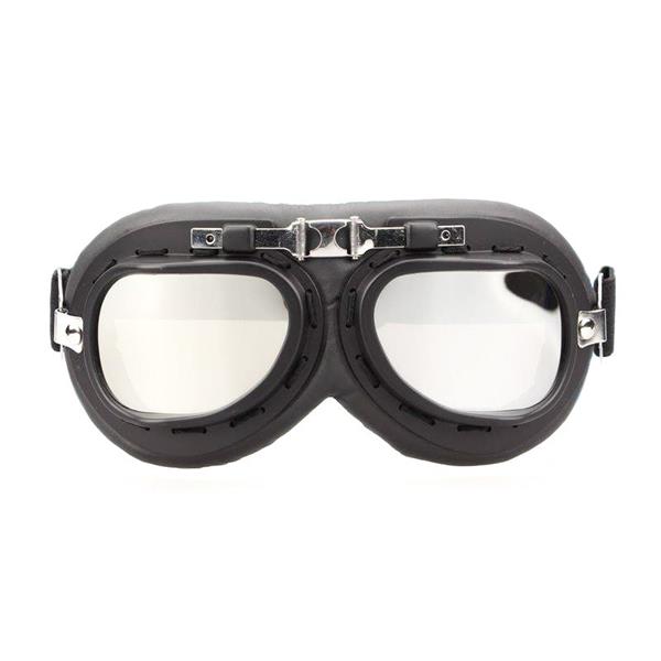 Grote foto crg zwart chrome motorbril glaskleur helder motoren kleding