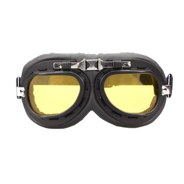 Grote foto crg zwart chrome motorbril glaskleur helder motoren kleding
