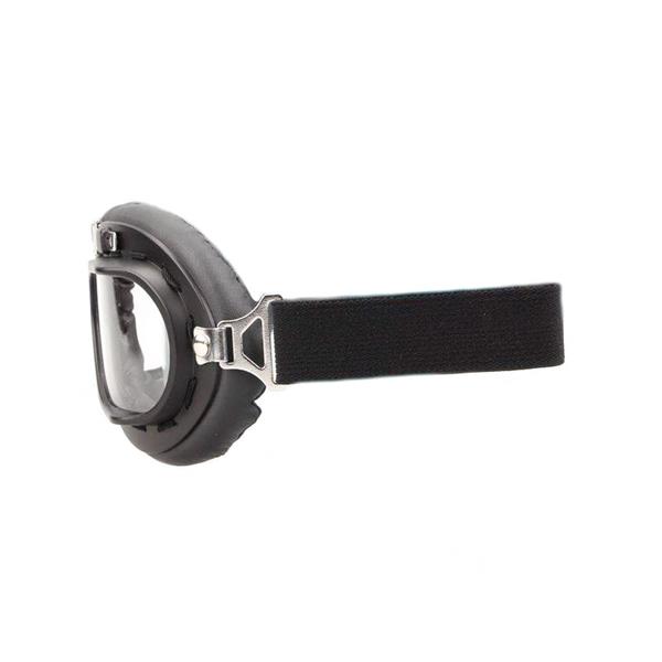 Grote foto crg zwart chrome motorbril glaskleur helder motoren kleding