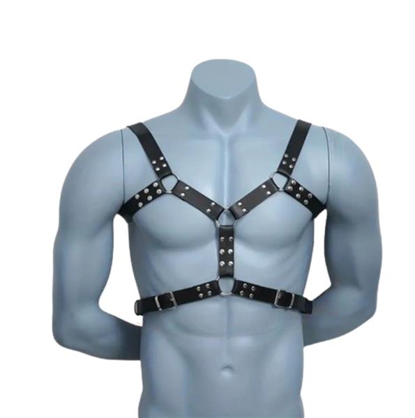 Grote foto sexy lederen heren borstharnas erotiek bondage harnas