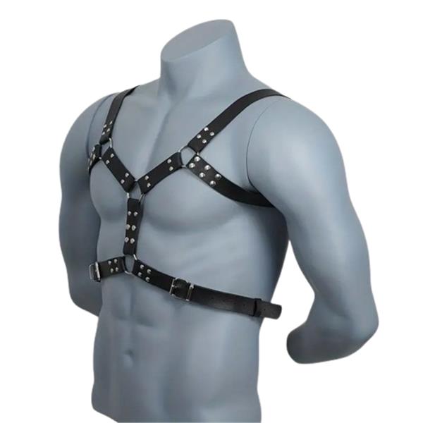 Grote foto sexy lederen heren borstharnas erotiek bondage harnas