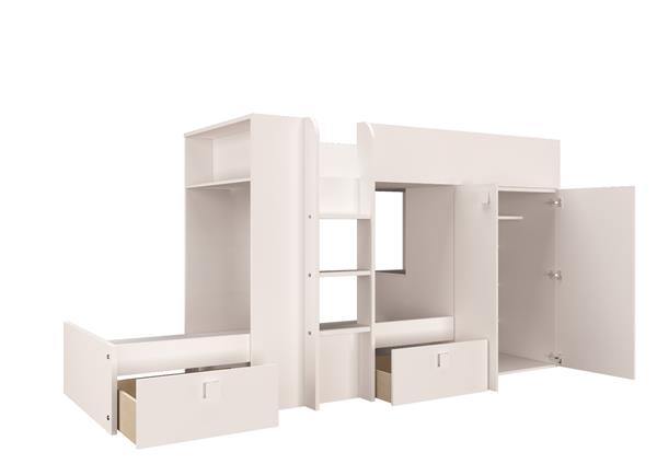Grote foto maxim multifunctioneel stapelbed 90x200 volledig wit trasman huis en inrichting bedden
