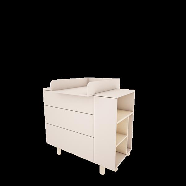 Grote foto commode basic met boekenkast cashmere commode basic cashmere kinderen en baby complete kinderkamers