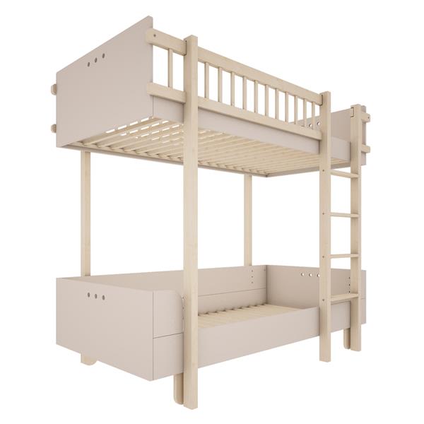 Grote foto stapelbed basic 90x200cm cashmere cashmere kinderen en baby complete kinderkamers