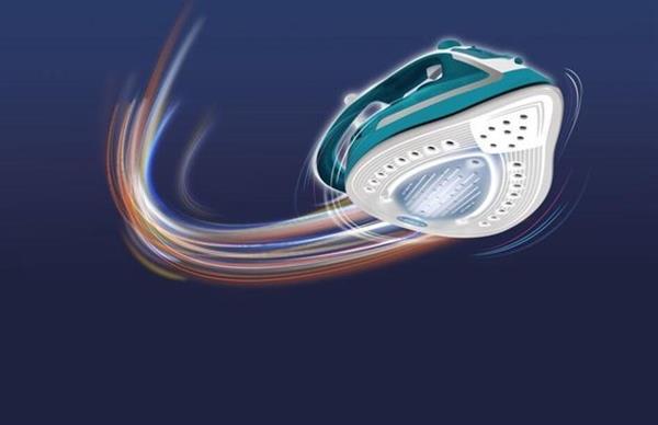 Grote foto tefal easygliss plus stoomstrijkijzer fv5737 waterdruppels ivm testen verpakking beschadigd witgoed en apparatuur algemeen