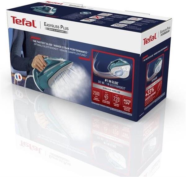 Grote foto tefal easygliss plus stoomstrijkijzer fv5737 waterdruppels ivm testen verpakking beschadigd witgoed en apparatuur algemeen