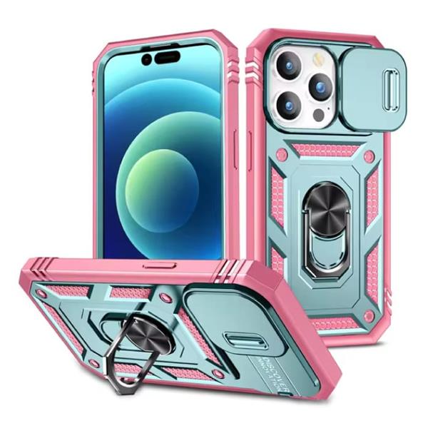 Grote foto armor hoesje voor iphone 8 met kickstand en camera slide magneet grip cover roze groen telecommunicatie mobieltjes