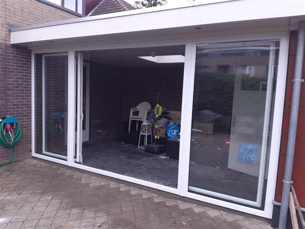 Grote foto 4 delige schuifpuien in wit kunststof b 4000 doe het zelf en verbouw kozijnen en schuifpuien