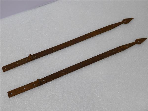 Grote foto set van 2 scharnieren met lange band rustiek smeedijzer rust doe het zelf en verbouw materialen en producten