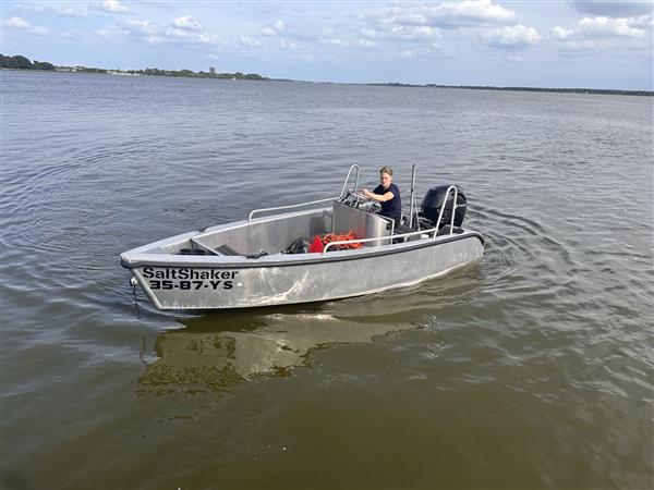 Grote foto alumunium console boot custom build tohatsu 90 pk watersport en boten motorboten en jachten