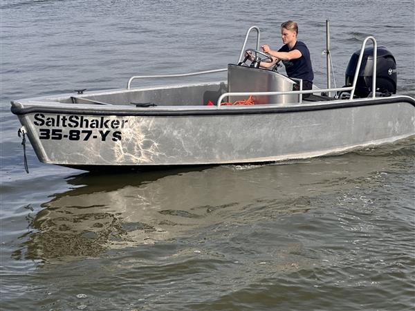 Grote foto alumunium console boot custom build tohatsu 90 pk watersport en boten motorboten en jachten