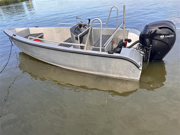 Grote foto alumunium console boot custom build tohatsu 90 pk watersport en boten motorboten en jachten