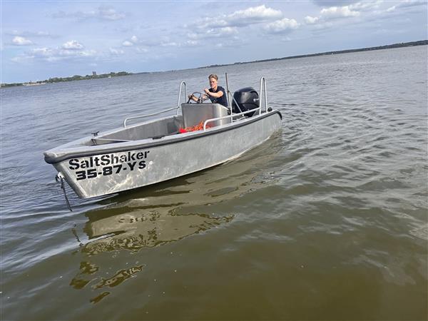 Grote foto alumunium console boot custom build tohatsu 90 pk watersport en boten motorboten en jachten