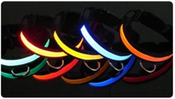 Grote foto honden halsband led verlichting s m l xl 7 kleuren dieren en toebehoren toebehoren