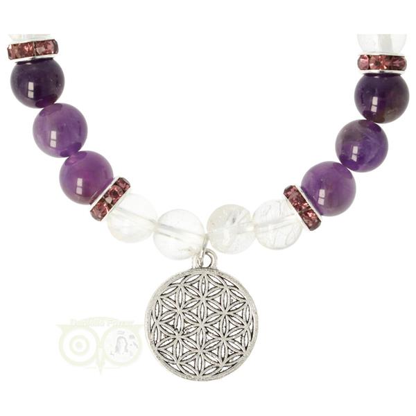 Grote foto armband bergkristal amethist bloem des levens bedel verzamelen overige verzamelingen