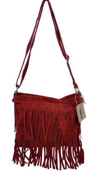 Grote foto back to the sixties suede franje tas rood sieraden tassen en uiterlijk schoudertassen