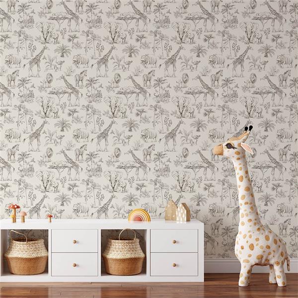 Grote foto behang safari cream safari cream kinderen en baby complete kinderkamers