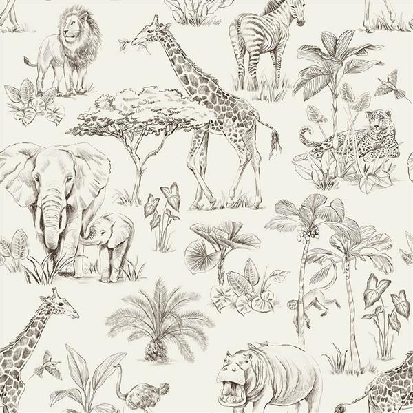 Grote foto behang safari cream safari cream kinderen en baby complete kinderkamers