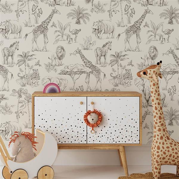Grote foto behang safari cream safari cream kinderen en baby complete kinderkamers