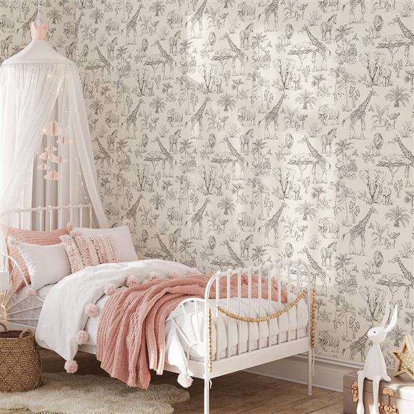 Grote foto behang safari cream safari cream kinderen en baby complete kinderkamers