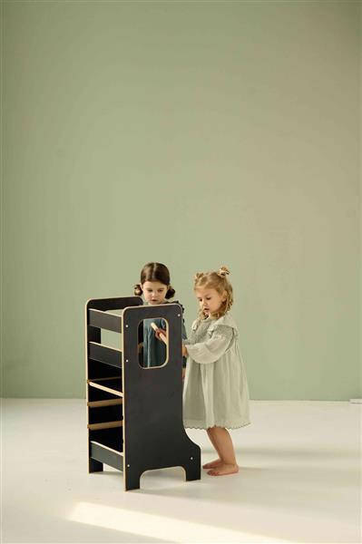 Grote foto kitchen helper slim babywood black black kinderen en baby overige