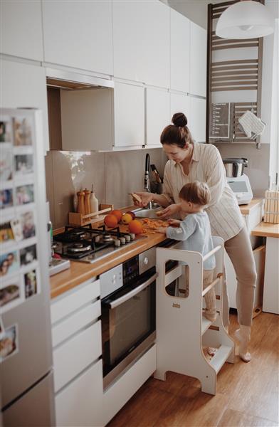 Grote foto kitchen helper slim babywood white white kinderen en baby overige